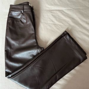 Flare pants leather imitation, medium size